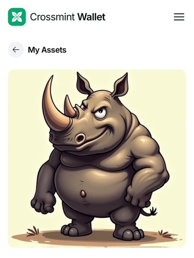 AI Generated Cartoon Rhino Character NFT